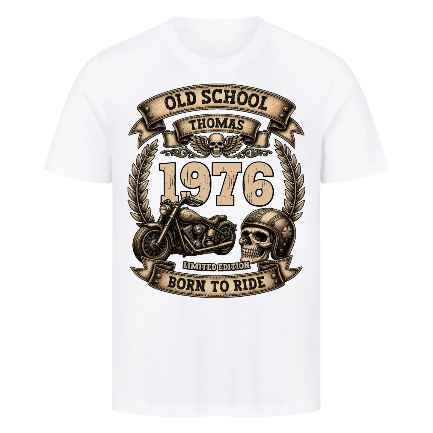 Old School Biker personalisiert Premium T-Shirt