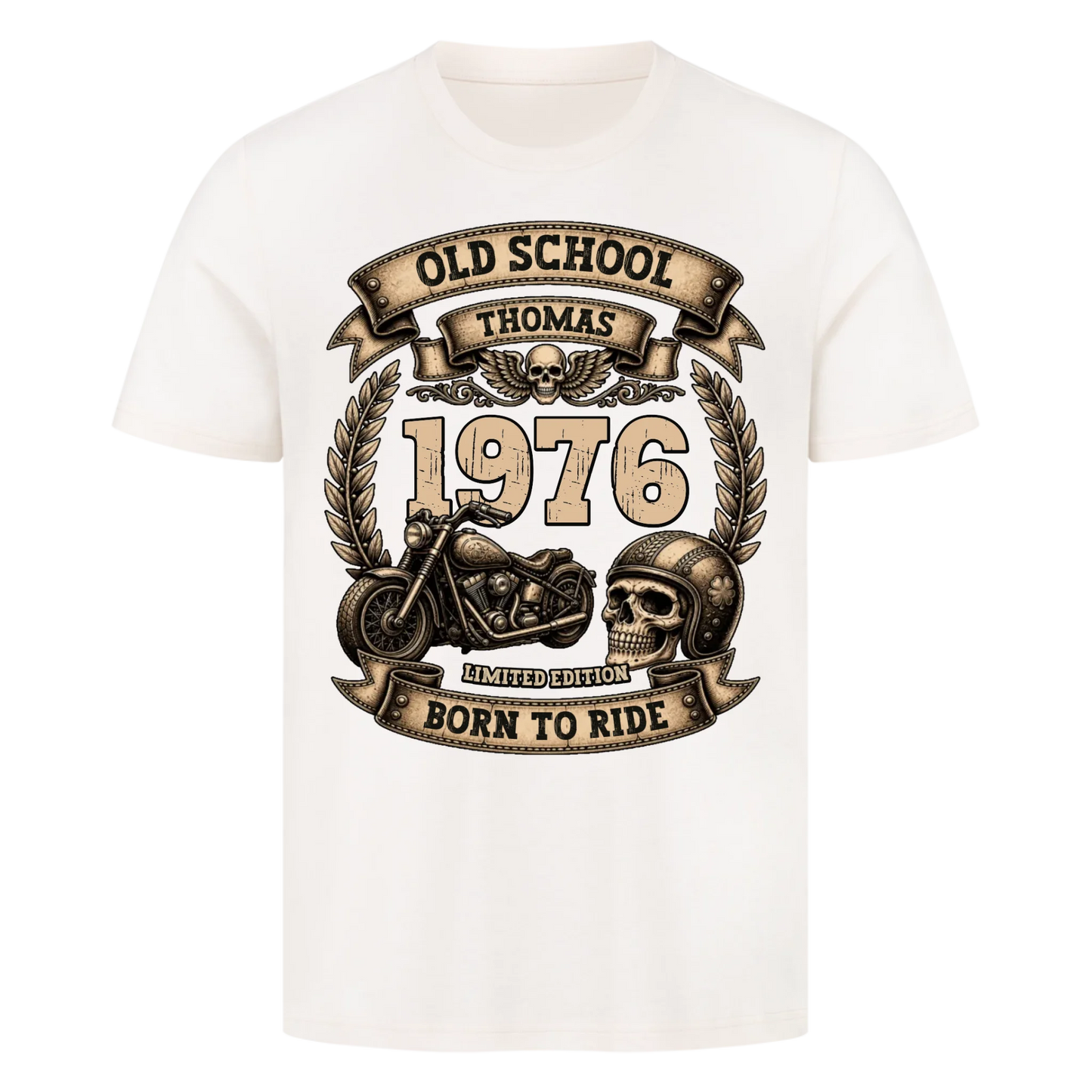 Old School Biker personalisiert Premium T-Shirt