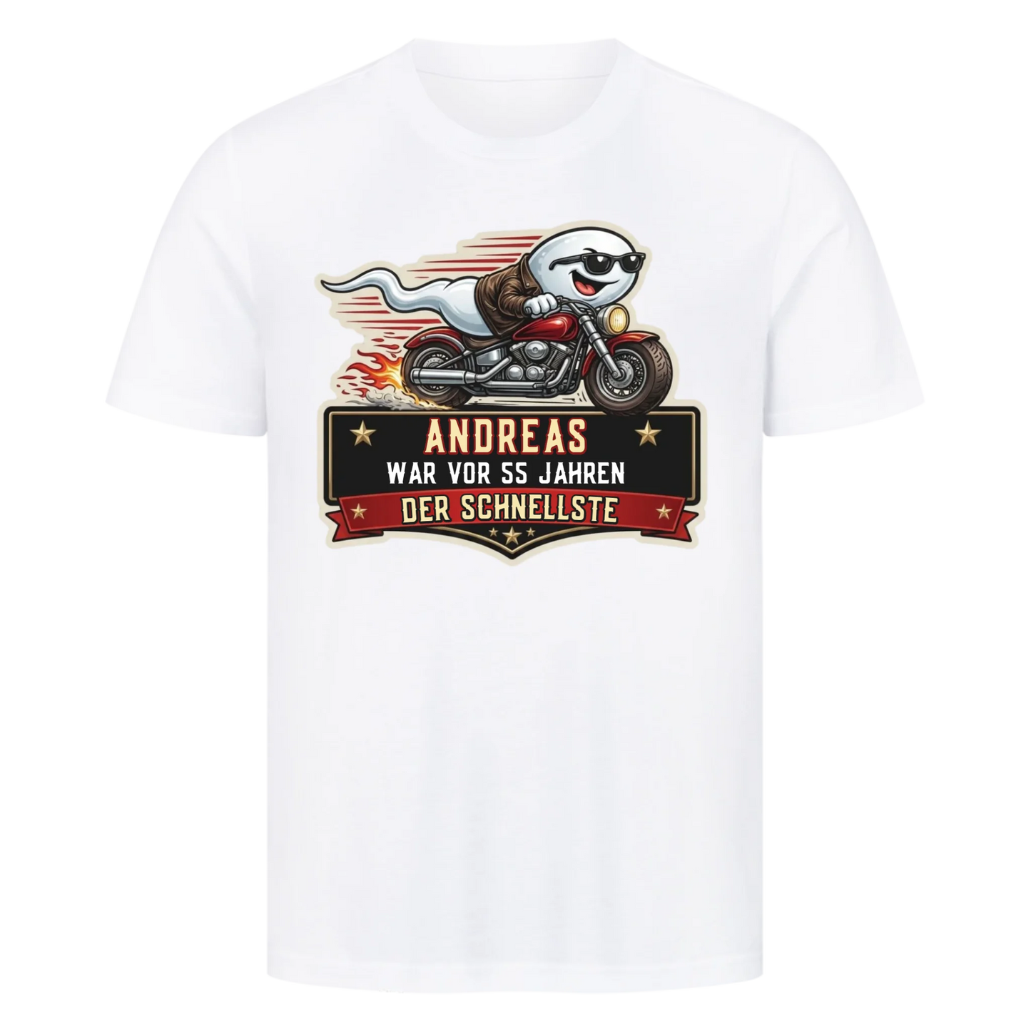 [NAME] war vor [ALTER] Jahren der Schnellste personalisiert Premium T-Shirt
