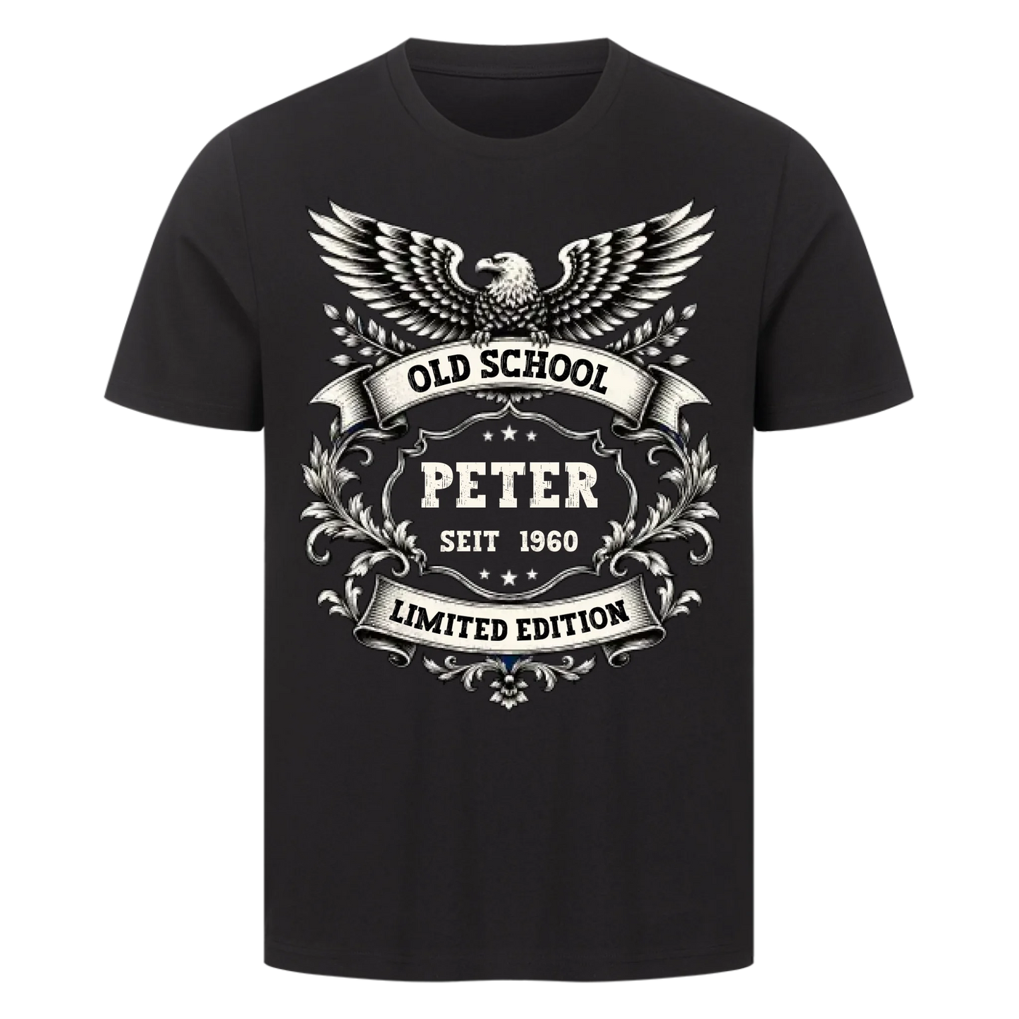 Old School Adler Design personalisiert Premium T-Shirt
