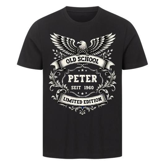 Old School Adler Design personalisiert Premium T-Shirt