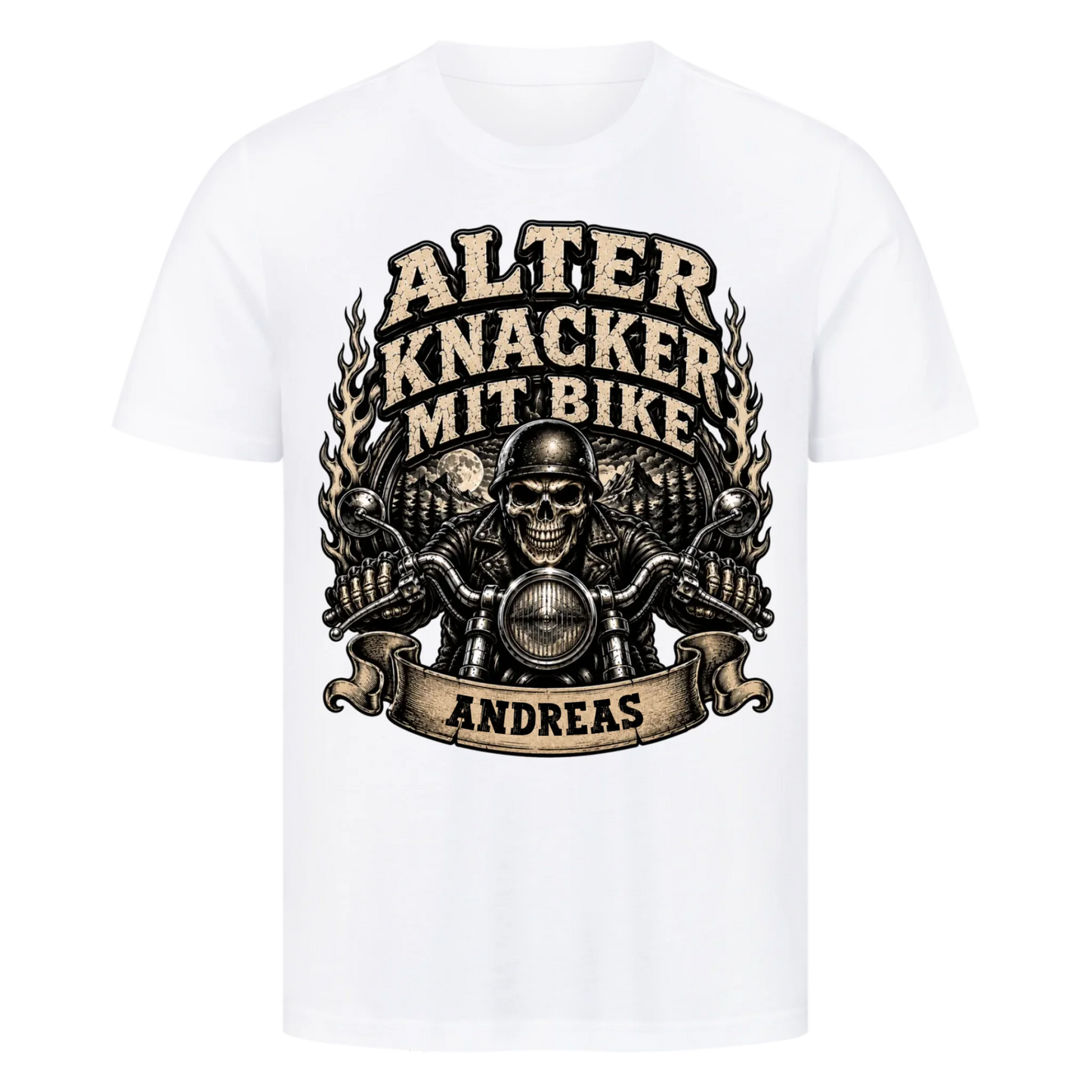Alter Knacker mit Bike Name personalisiert Premium T-Shirt