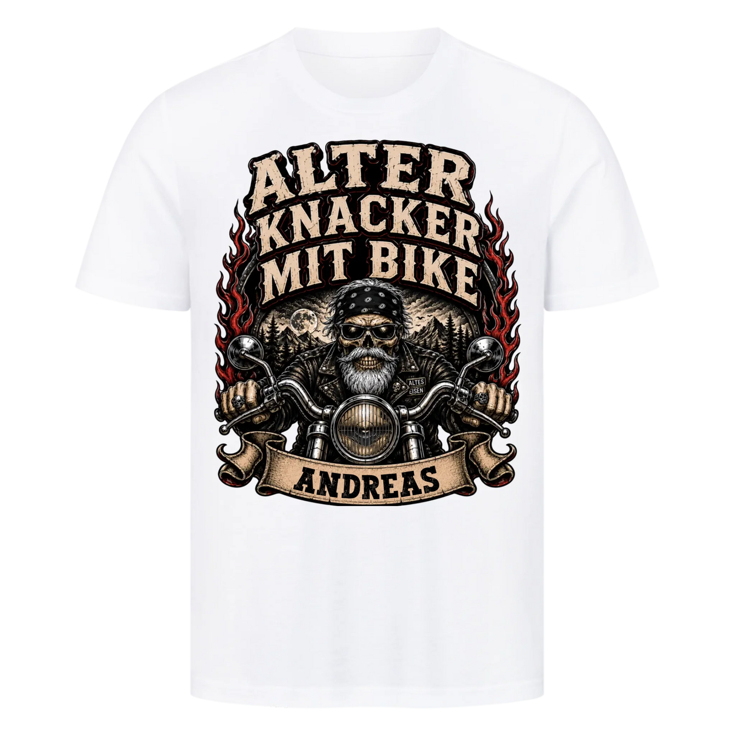 Alter Knacker mit Bike skul Name personalisiert Premium T-Shirt