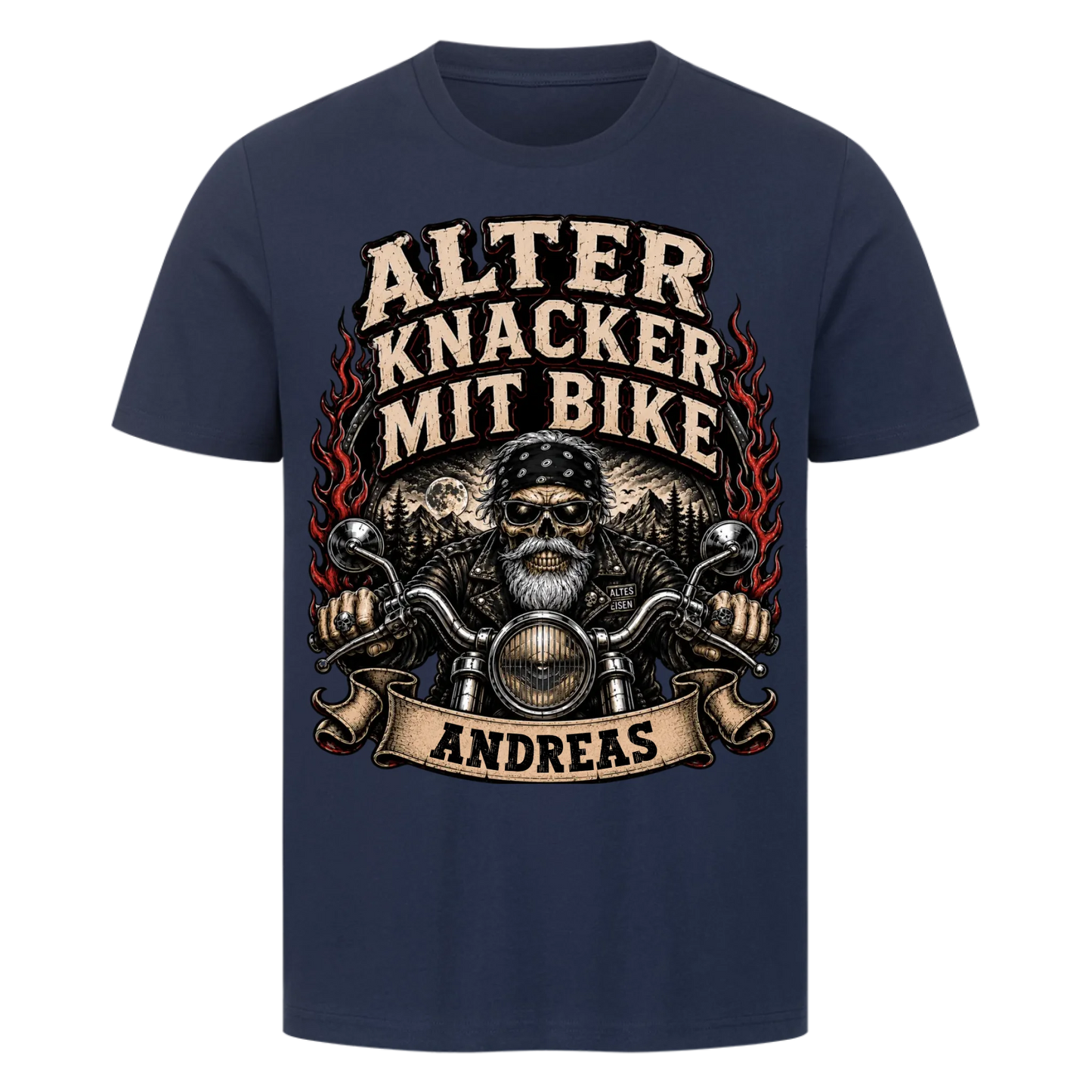 Alter Knacker mit Bike skul Name personalisiert Premium T-Shirt