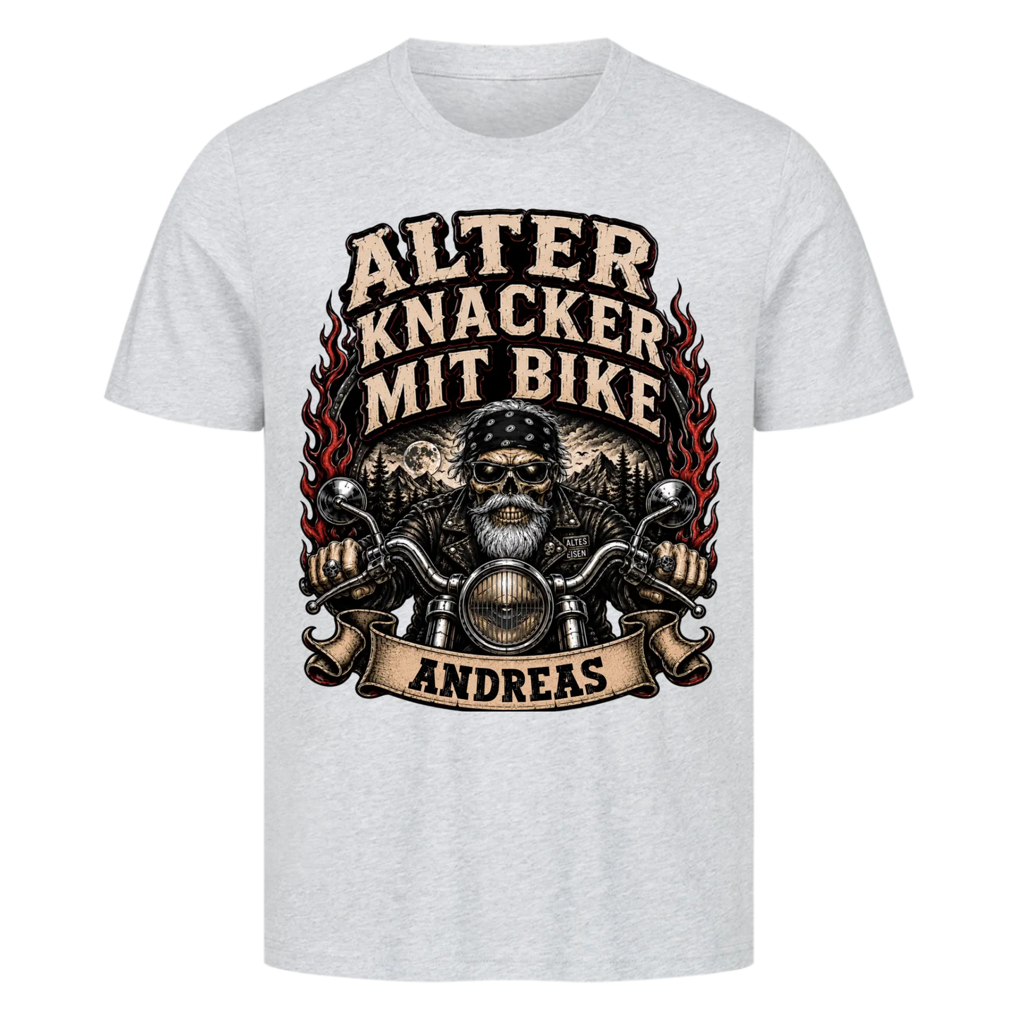 Alter Knacker mit Bike skul Name personalisiert Premium T-Shirt