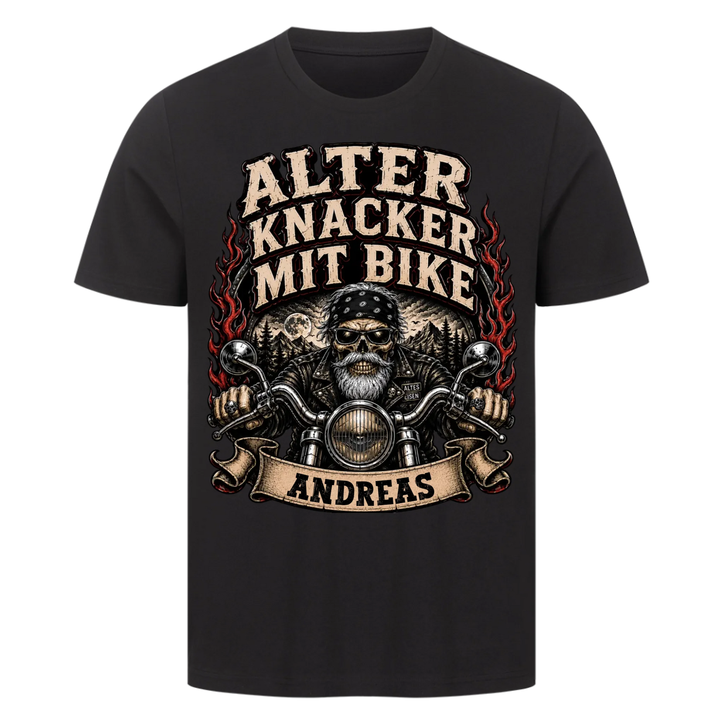 Alter Knacker mit Bike skul Name personalisiert Premium T-Shirt