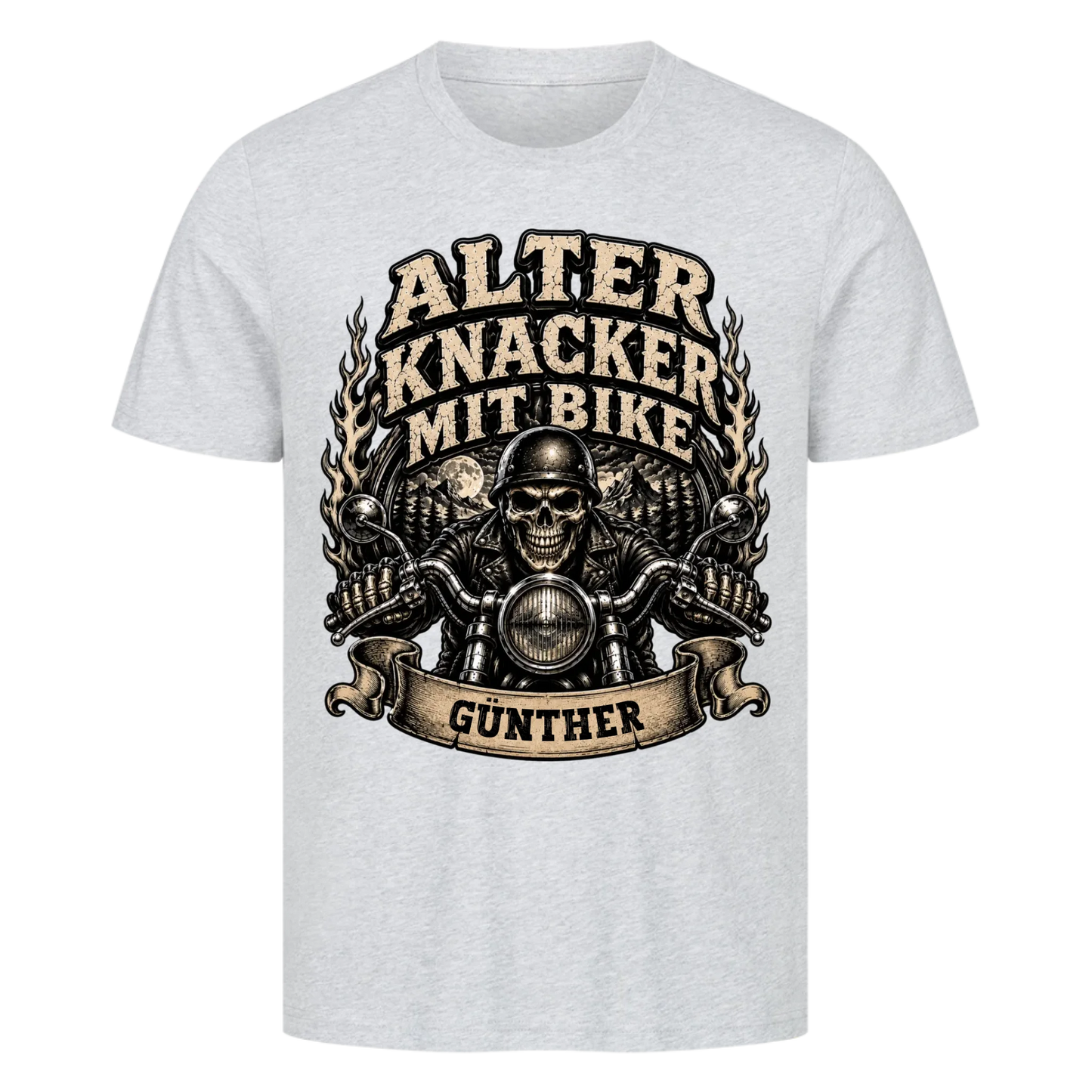 Alter Knacker mit Bike skul edition Name personalisiert Premium T-Shirt