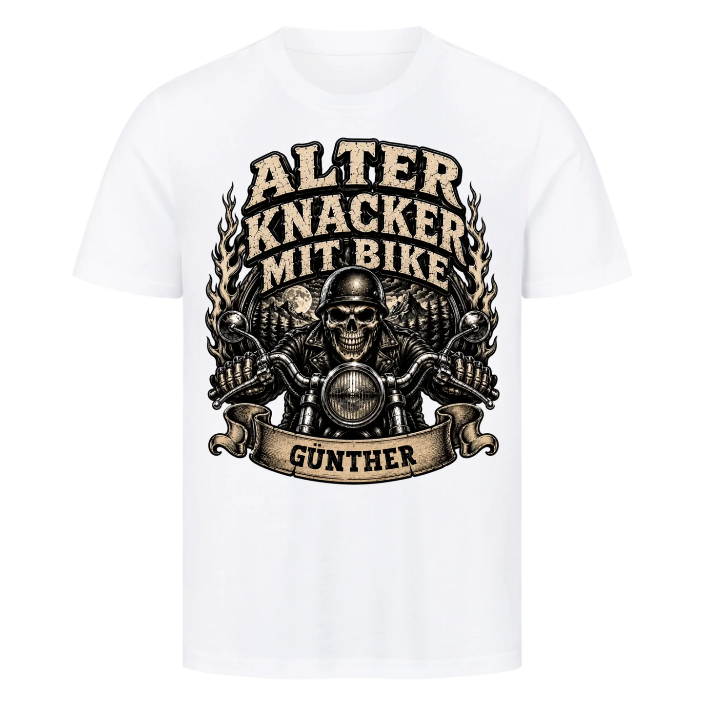 Alter Knacker mit Bike skul edition Name personalisiert Premium T-Shirt