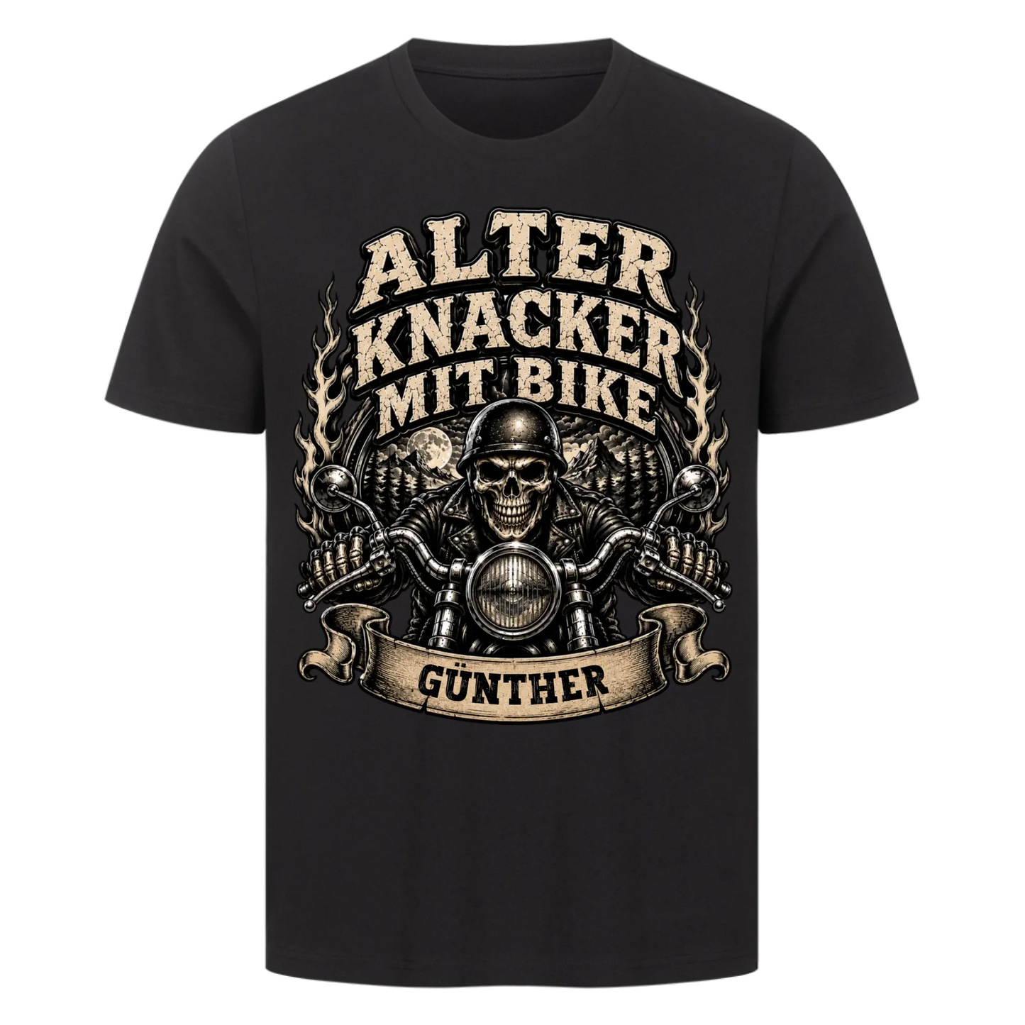 Alter Knacker mit Bike skul edition Name personalisiert Premium T-Shirt