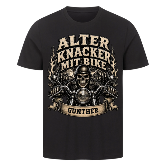 Alter Knacker mit Bike skul edition Name personalisiert Premium T-Shirt