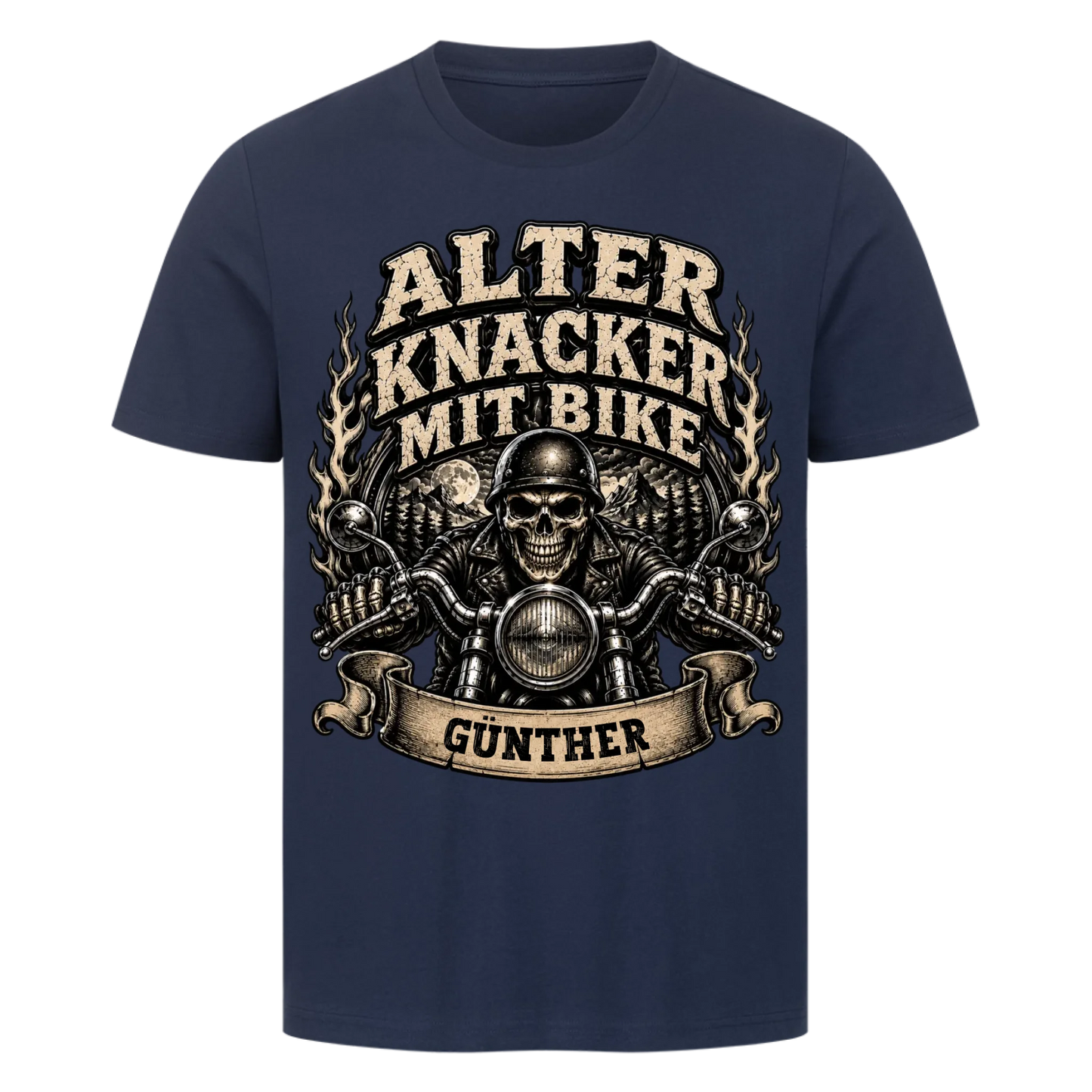Alter Knacker mit Bike skul edition Name personalisiert Premium T-Shirt