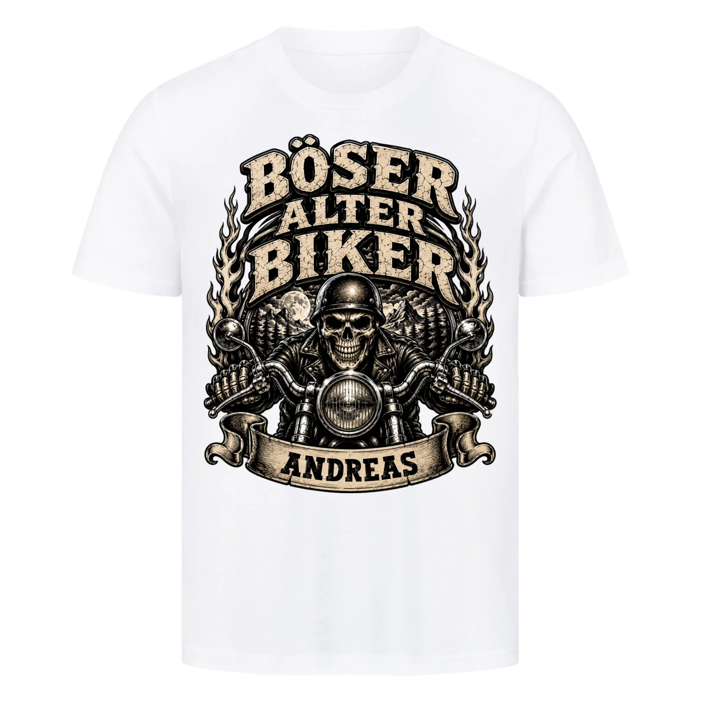 Böser alter Biker Name personalisiert Premium T-Shirt