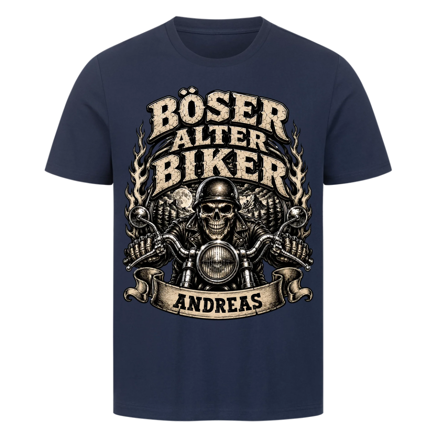 Böser alter Biker Name personalisiert Premium T-Shirt