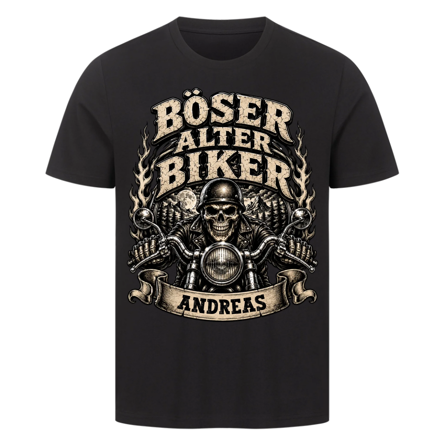 Böser alter Biker Name personalisiert Premium T-Shirt