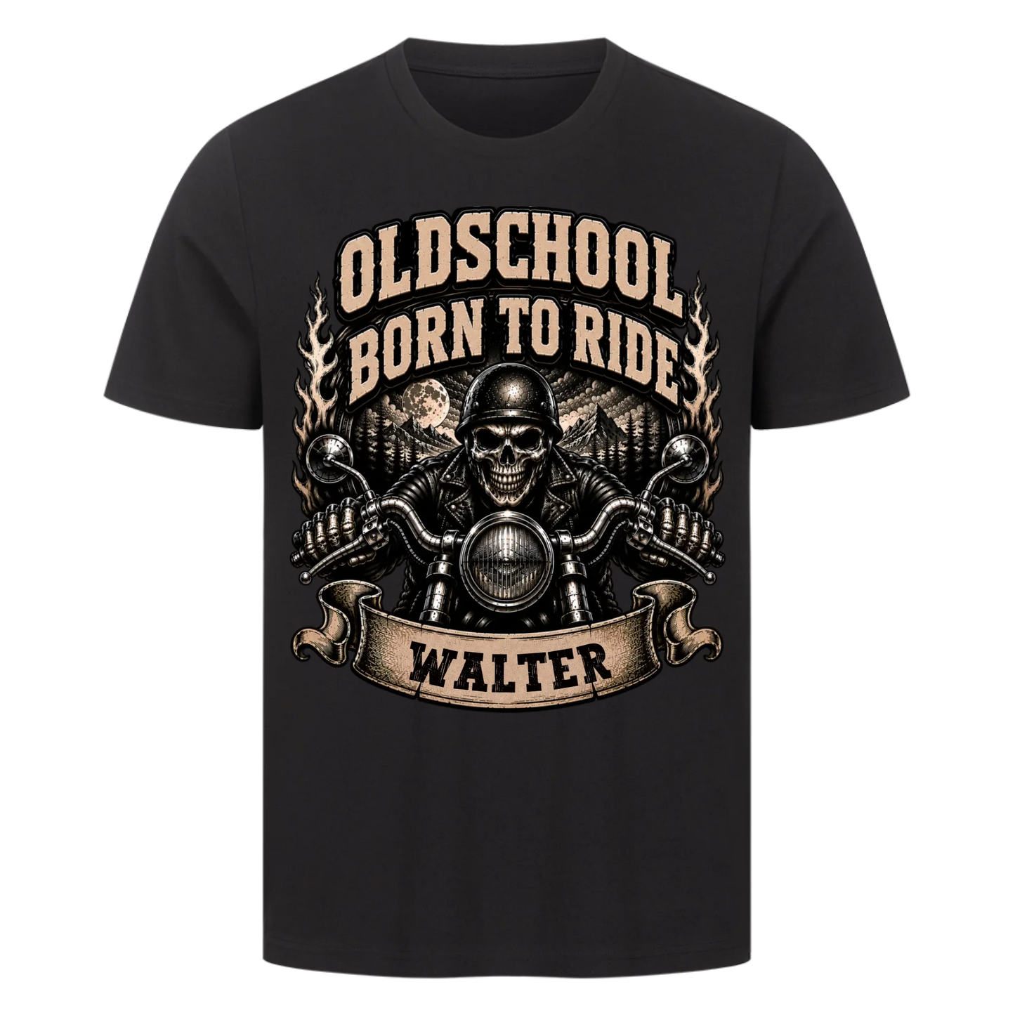 Oldschool born to ride personalisiert Premium T-Shirt