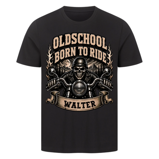 Oldschool born to ride personalisiert Premium T-Shirt