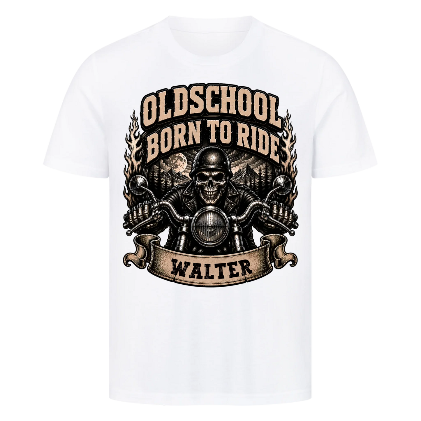 Oldschool born to ride personalisiert Premium T-Shirt
