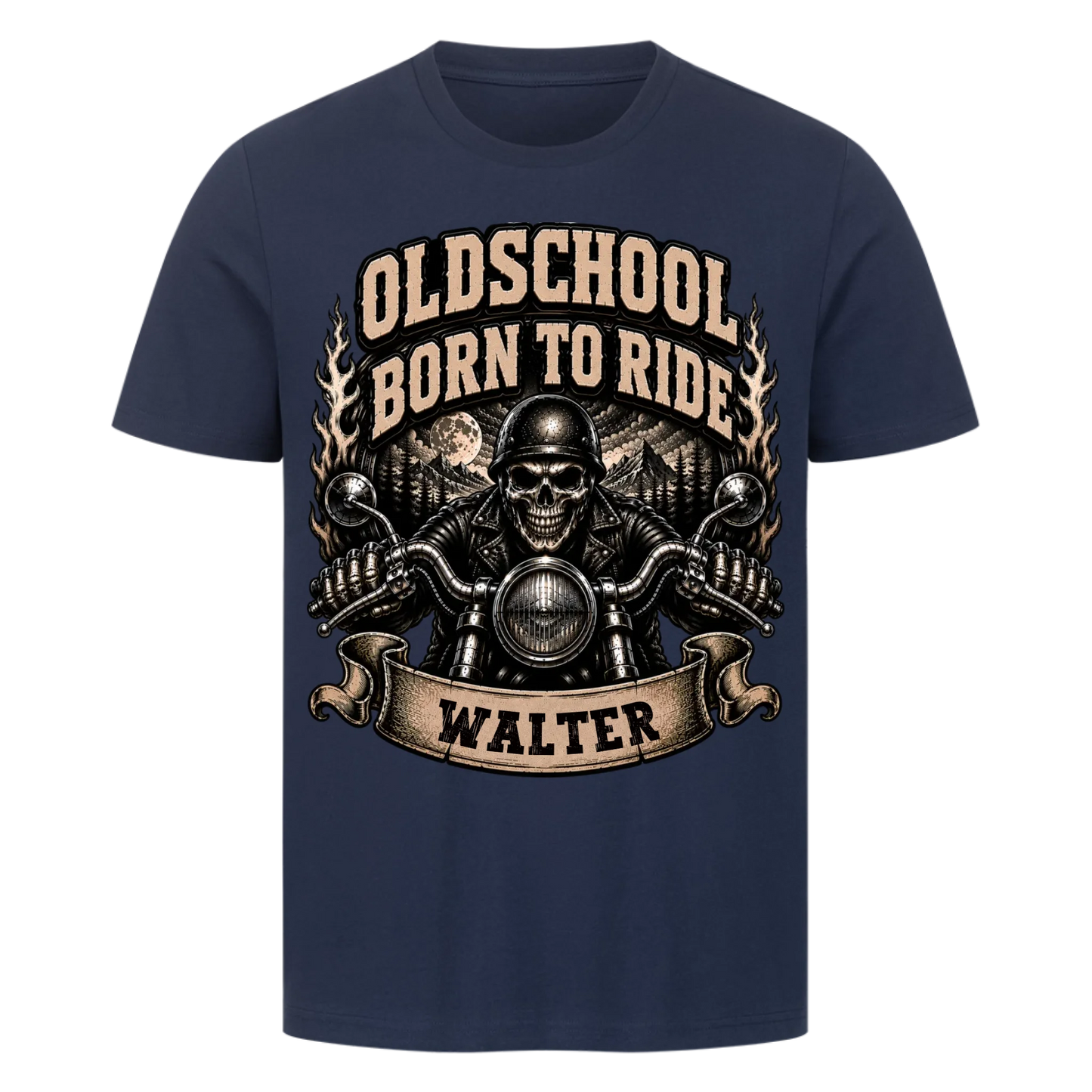 Oldschool born to ride personalisiert Premium T-Shirt