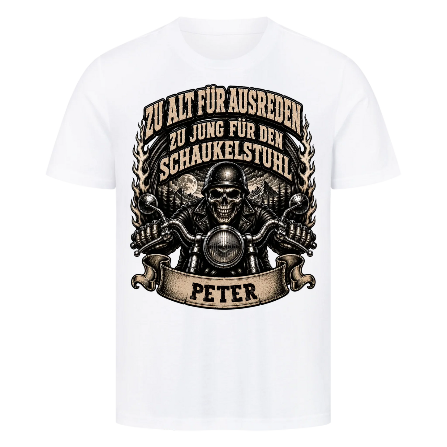 Zu alt für Ausreden zu jung für den Schaukelstuhl Name personalisiert Premium T-Shirt