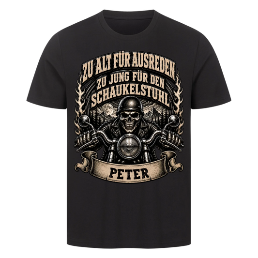 Zu alt für Ausreden zu jung für den Schaukelstuhl Name personalisiert Premium T-Shirt