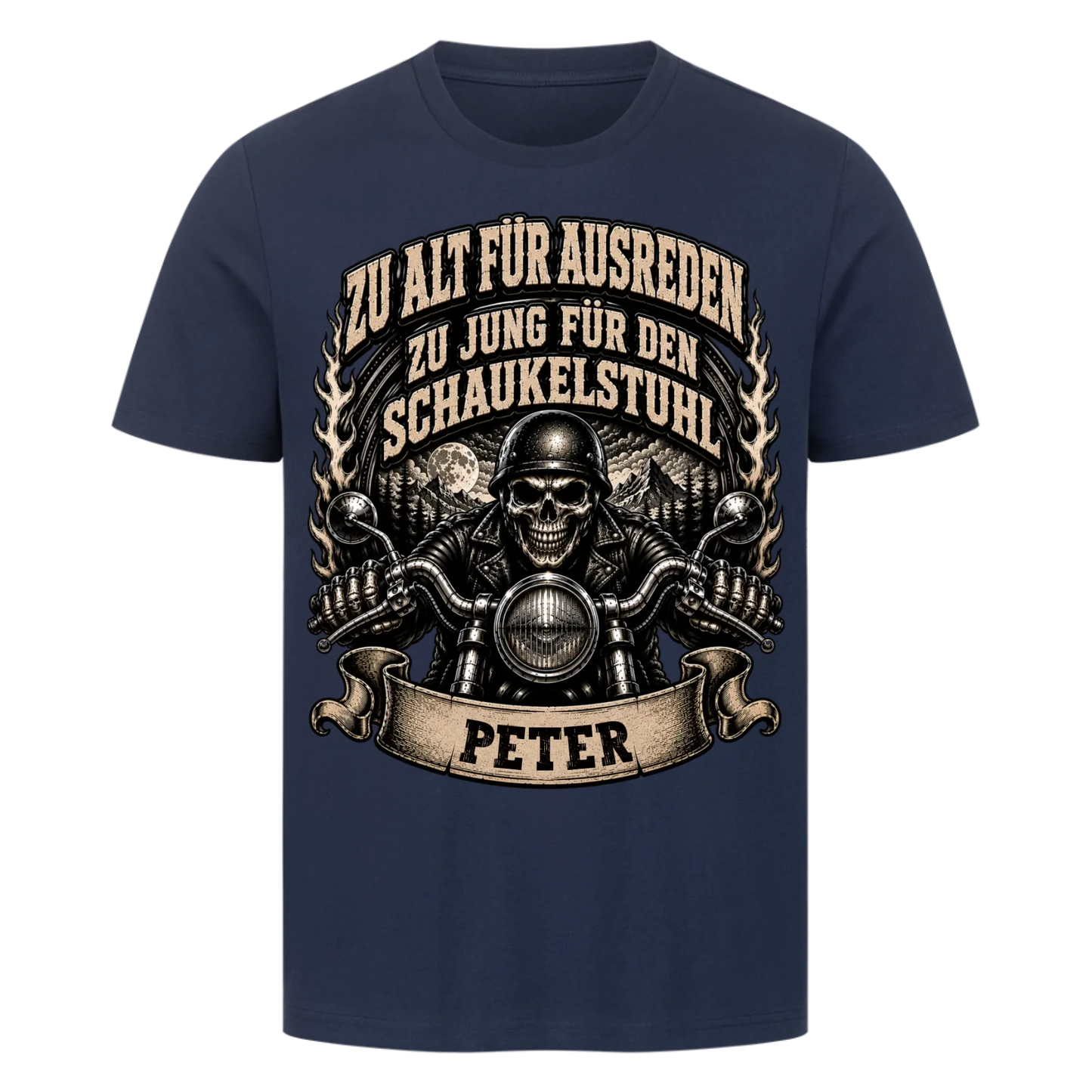 Zu alt für Ausreden zu jung für den Schaukelstuhl Name personalisiert Premium T-Shirt