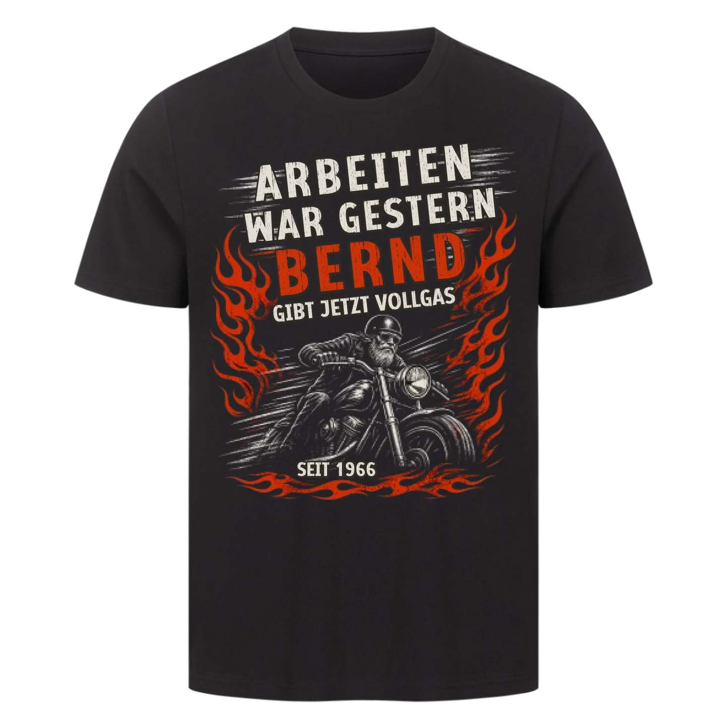Personalisiertes Biker Premium T-Shirt – Arbeiten war gestern – Wunschname & Jahr
