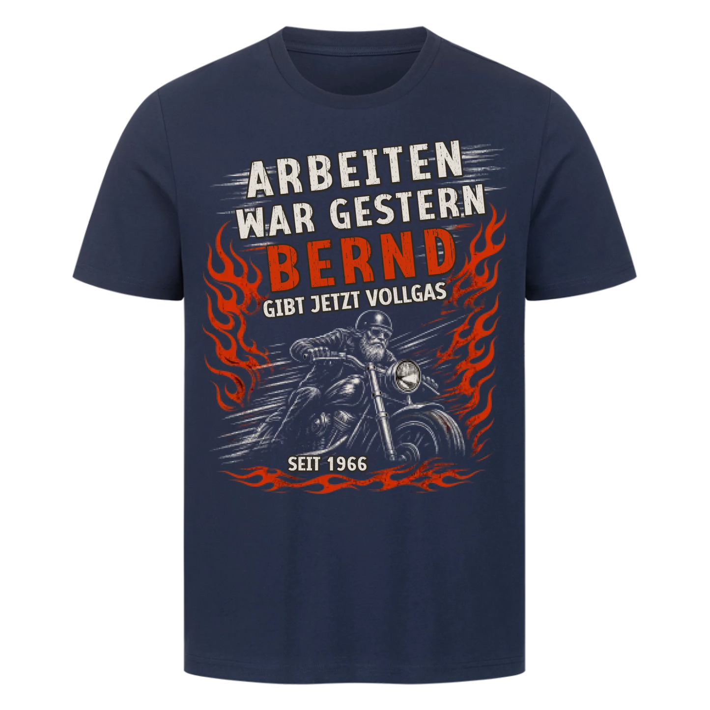 Personalisiertes Biker Premium T-Shirt – Arbeiten war gestern – Wunschname & Jahr