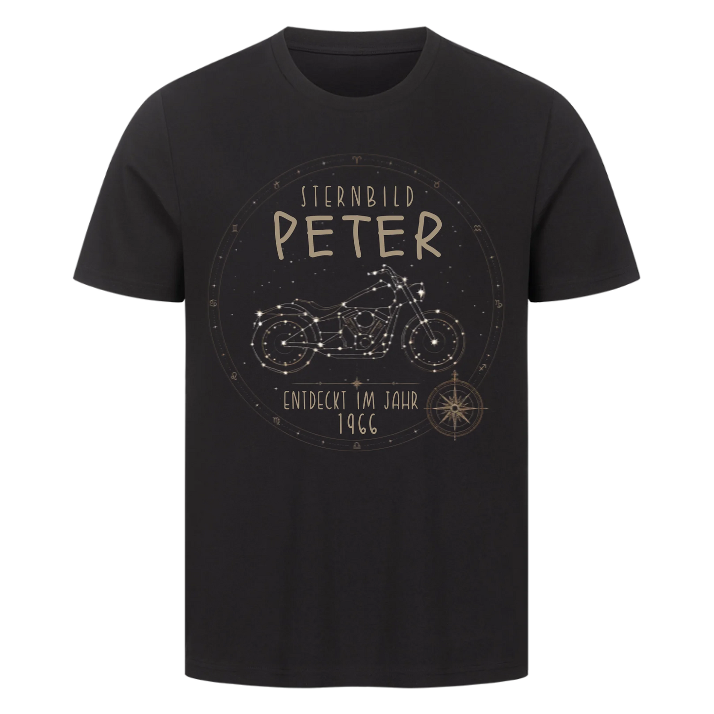 Motorrad Sternbild Premium Shirt personalisiert mit Name & Geburtsjahr