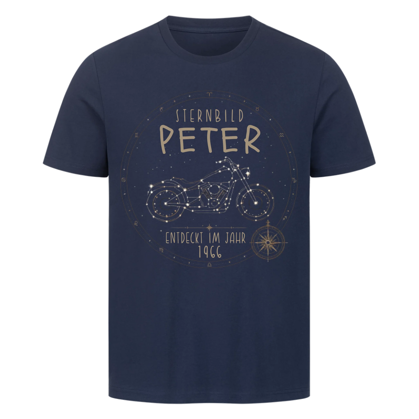 Motorrad Sternbild Premium Shirt personalisiert mit Name & Geburtsjahr