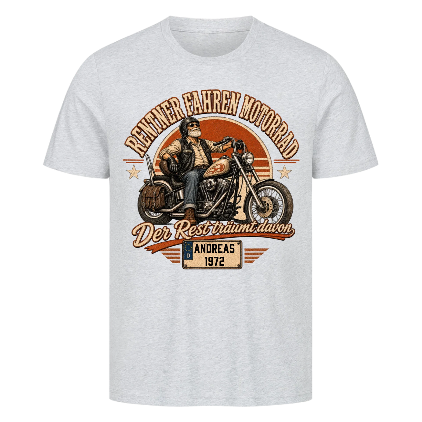 Rentner fahren Motorrad Vintage personalisiert Premium T-Shirt