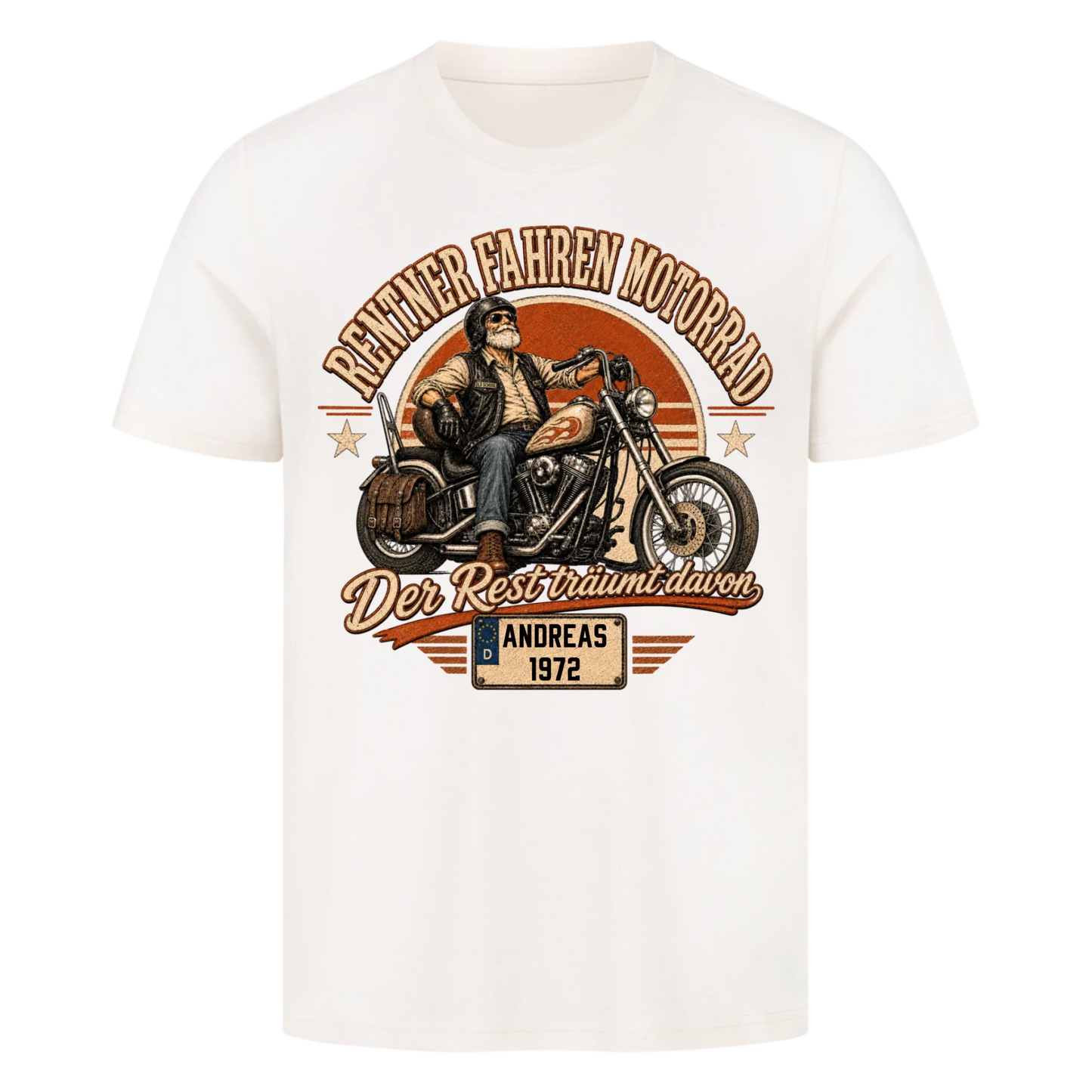 Rentner fahren Motorrad Vintage personalisiert Premium T-Shirt