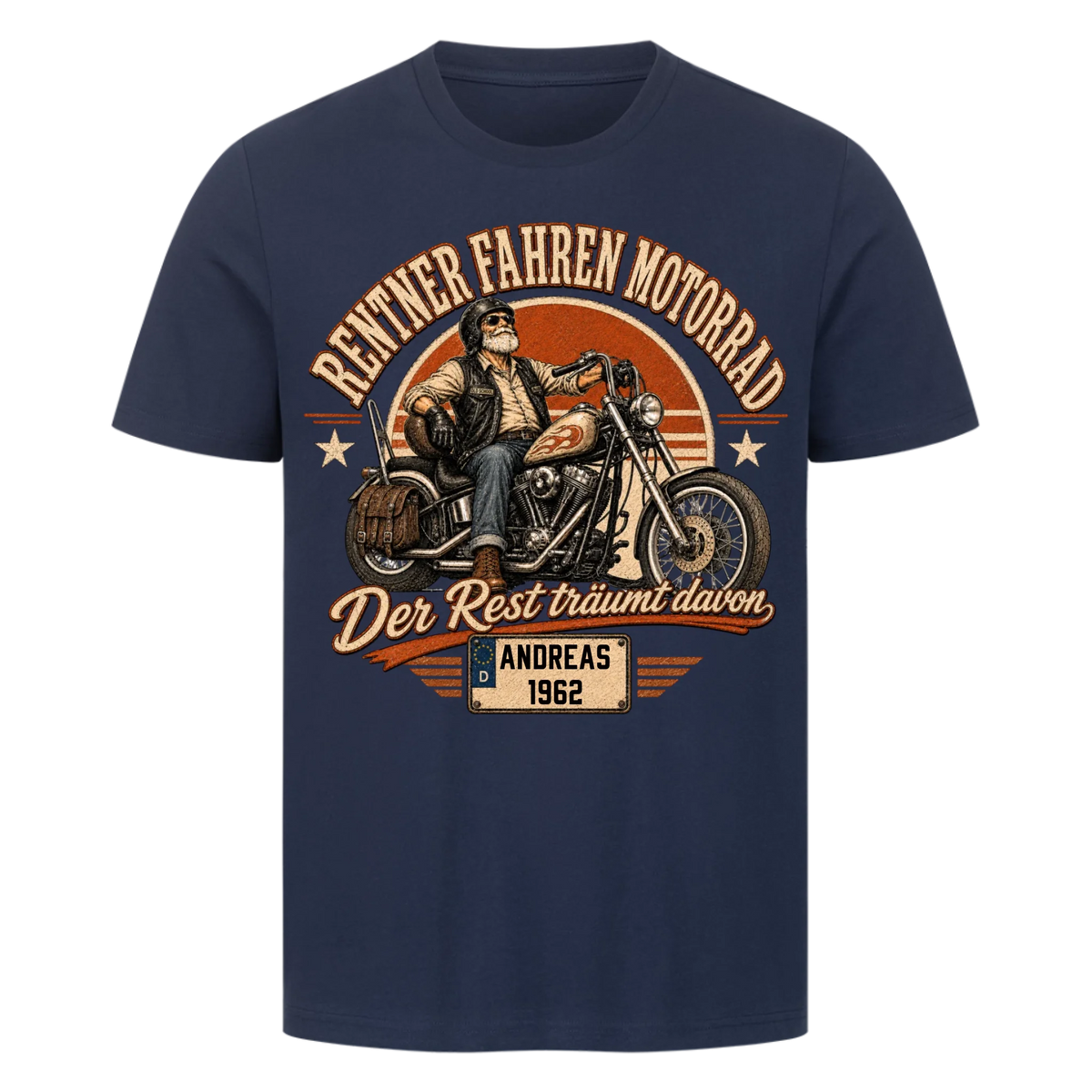 Rentner fahren Motorrad Vintage personalisiert Premium T-Shirt