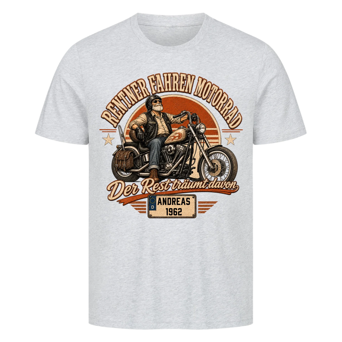 Rentner fahren Motorrad Vintage personalisiert Premium T-Shirt