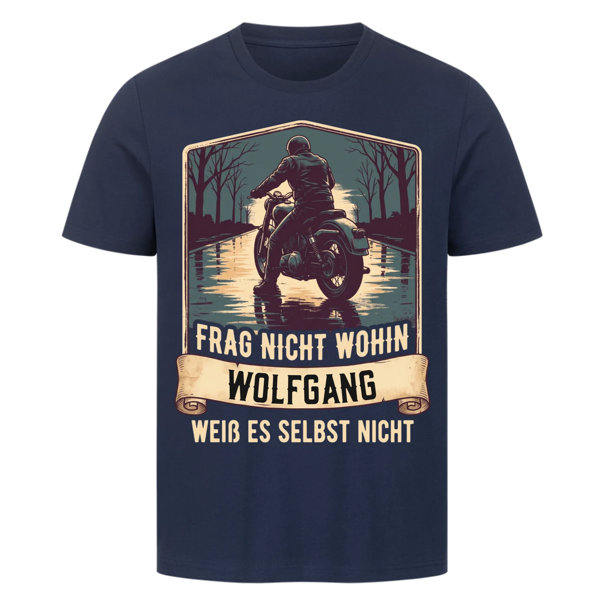 Frag nicht wohin – Personalisiertes Biker Premium T-Shirt mit Wunschname