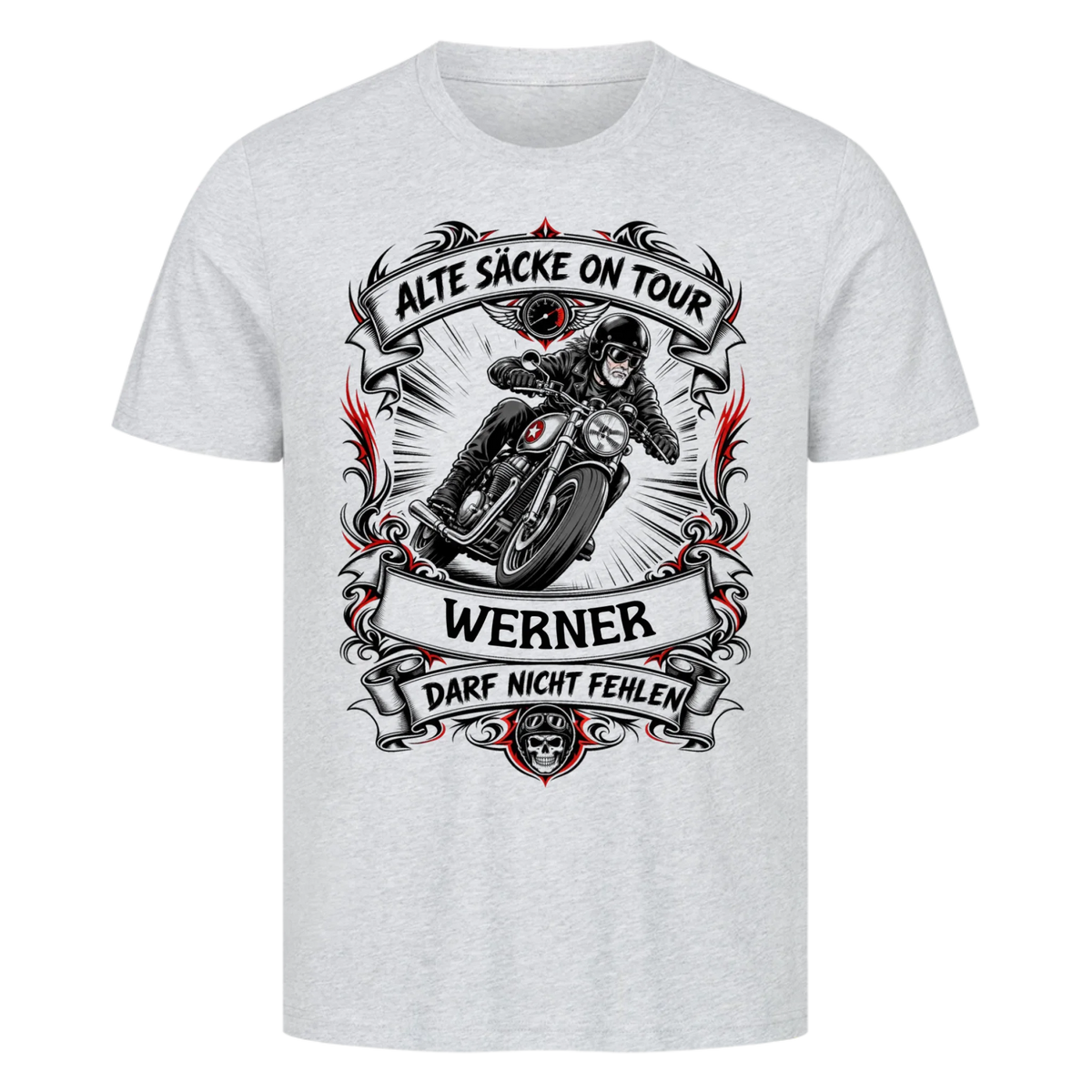 Alte Säcke on Tour – helles Motorrad Premium Shirt mit deinem Namen