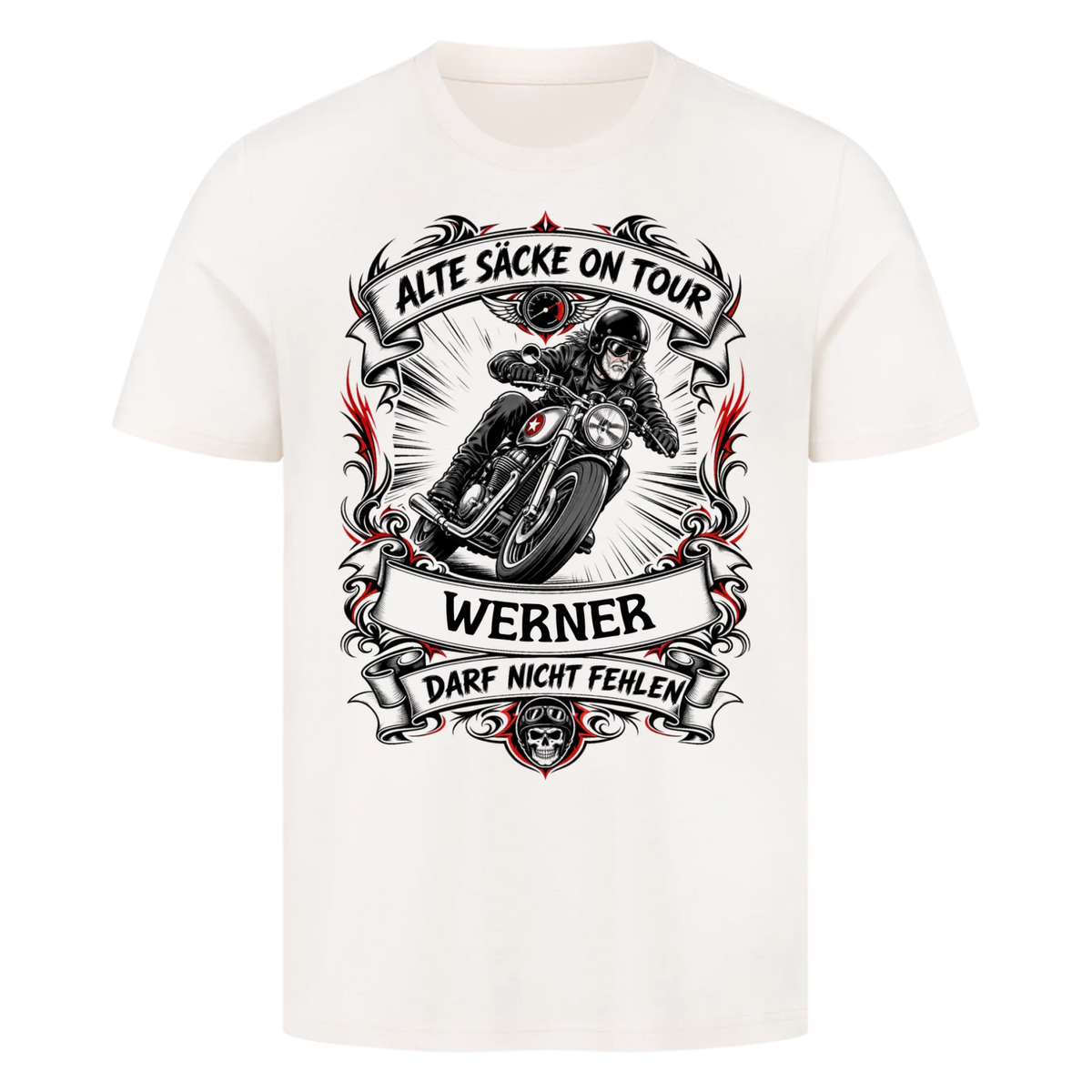 Alte Säcke on Tour – helles Motorrad Premium Shirt mit deinem Namen