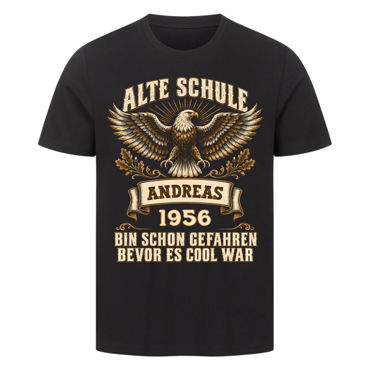 Alte Schule – Personalisiertes Biker Premium T-Shirt mit Name & Jahrgang