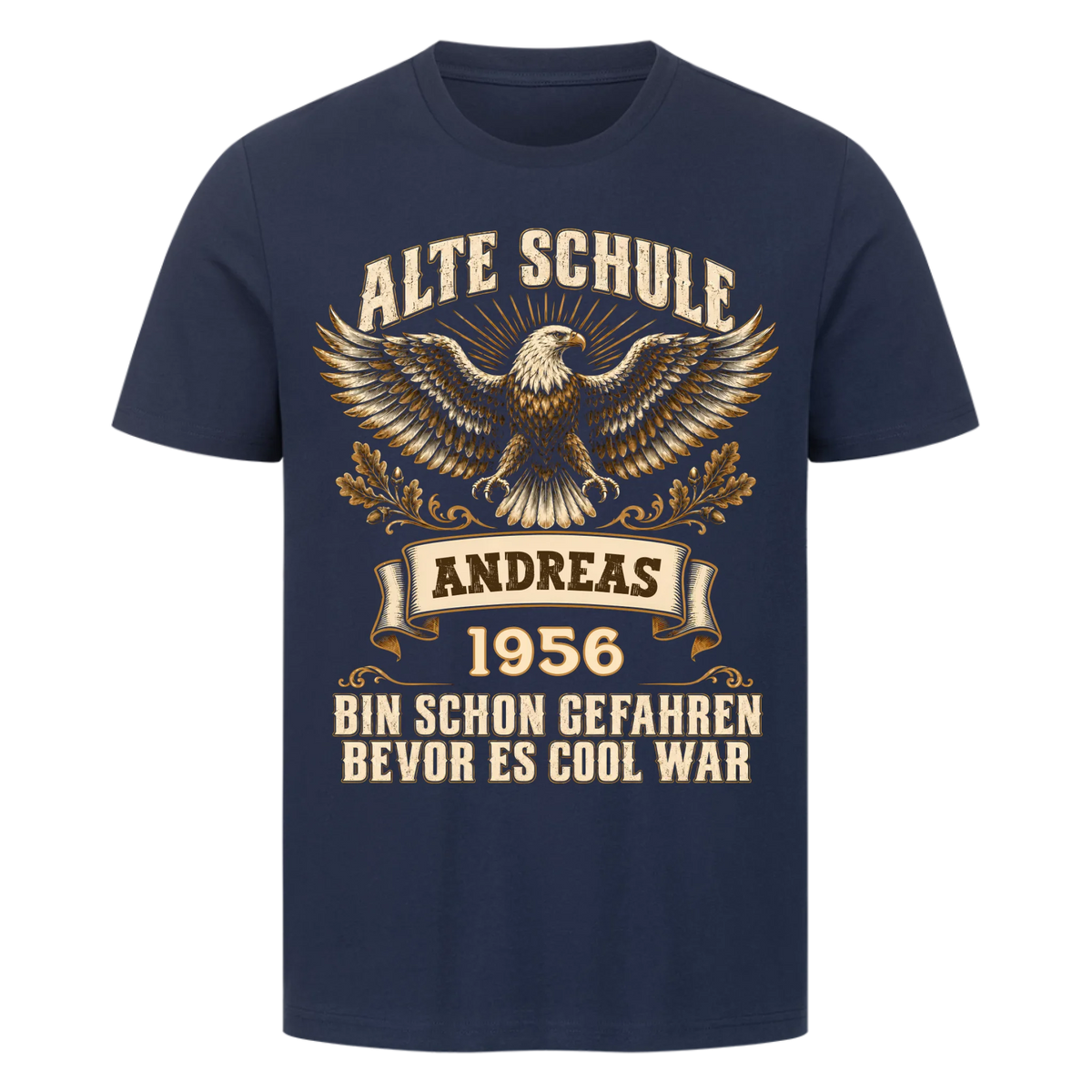 Alte Schule – Personalisiertes Biker Premium T-Shirt mit Name & Jahrgang