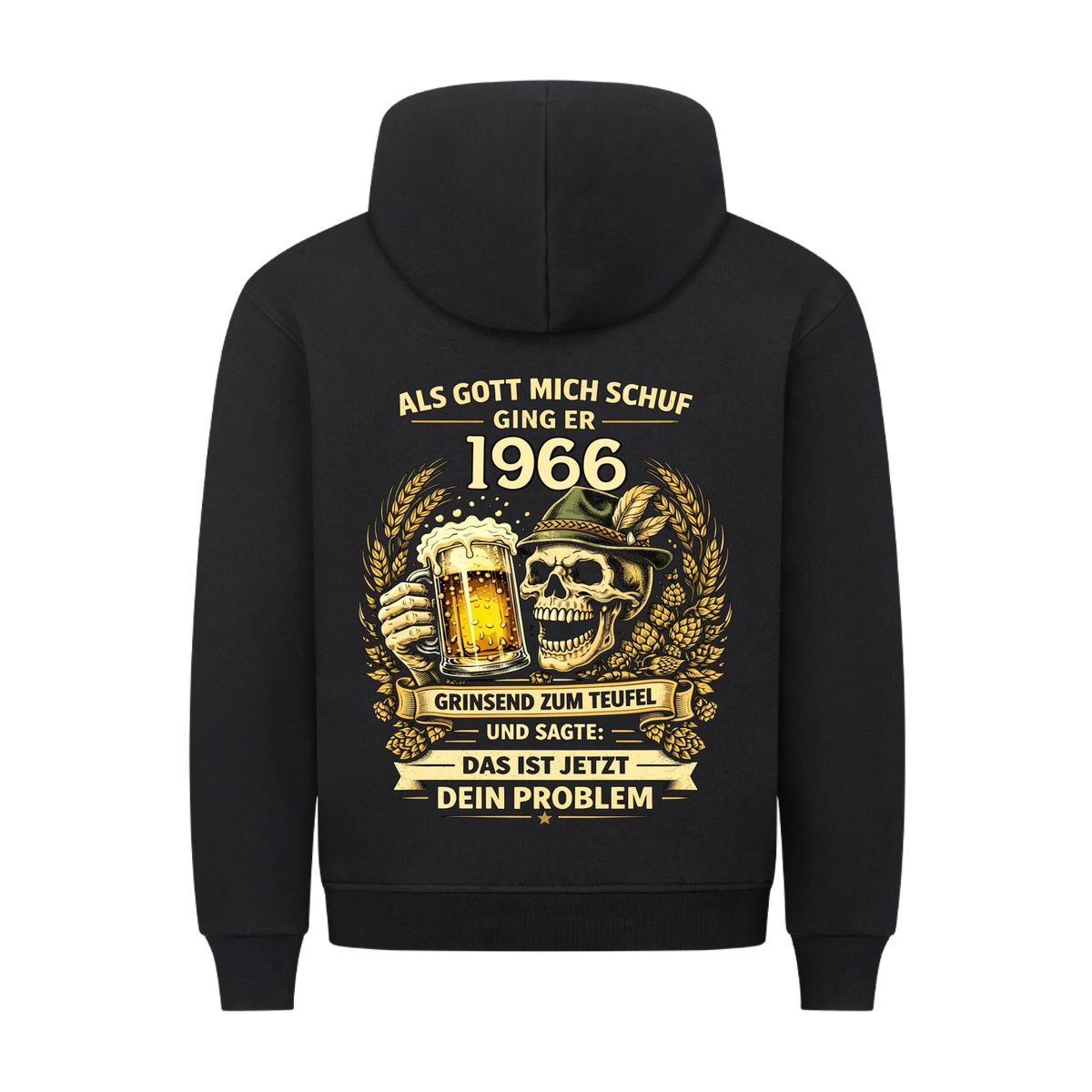 Als Gott mich schuf Bier Oktoberfest Jahr personalisiert Premium Hoodie