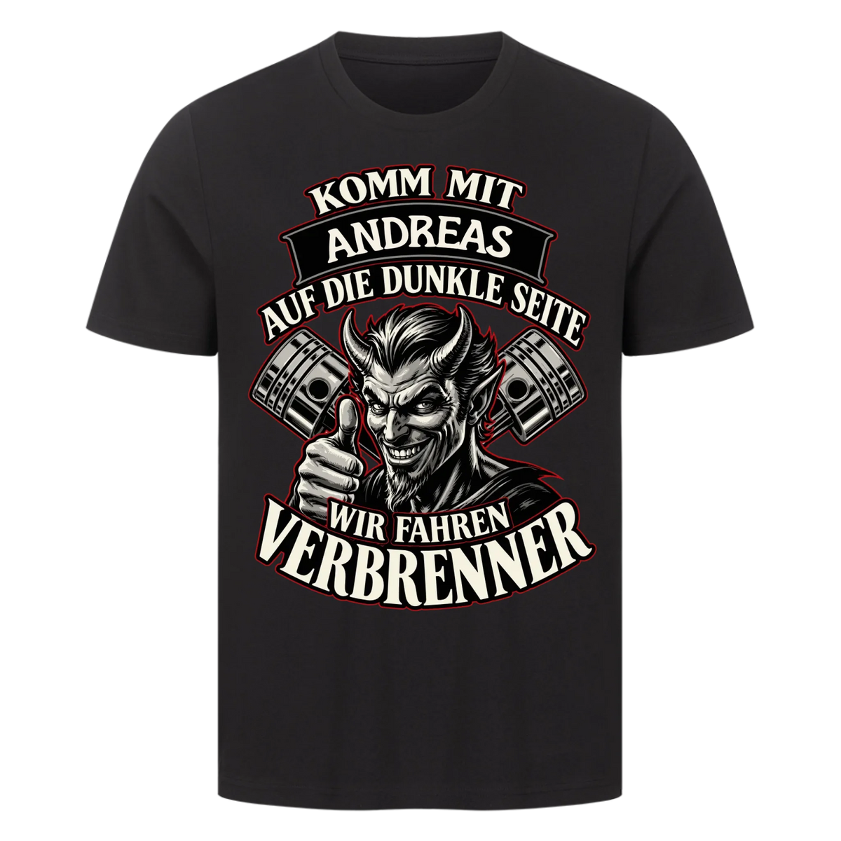 Komm mit auf die dunkle Seite – wir fahren Verbrenner! Name personalisiert Premium T-Shirt