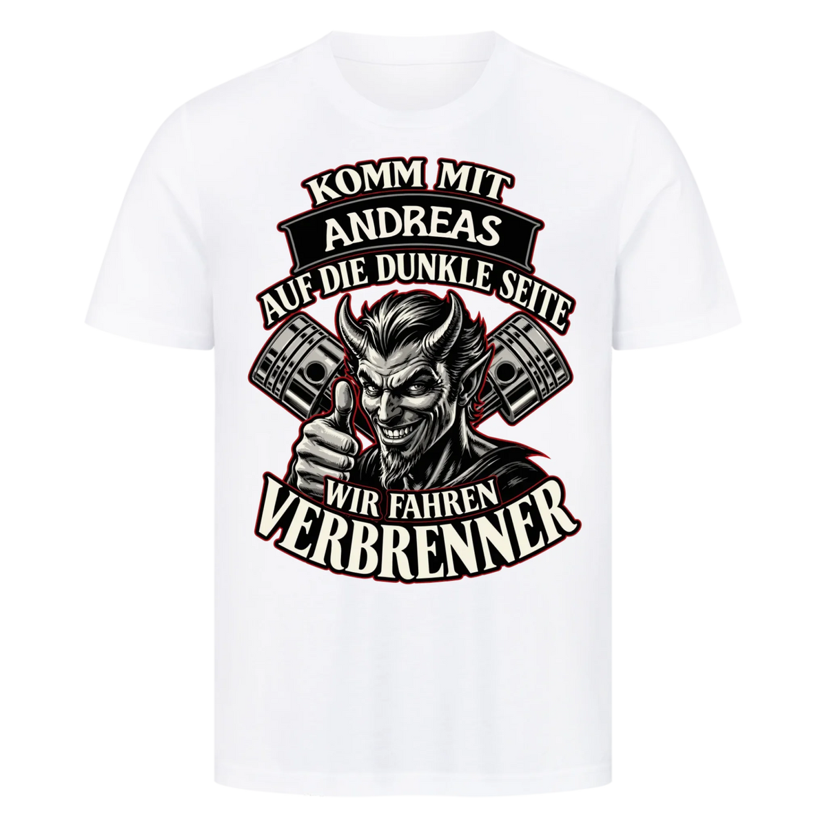Komm mit auf die dunkle Seite – wir fahren Verbrenner! Name personalisiert Premium T-Shirt