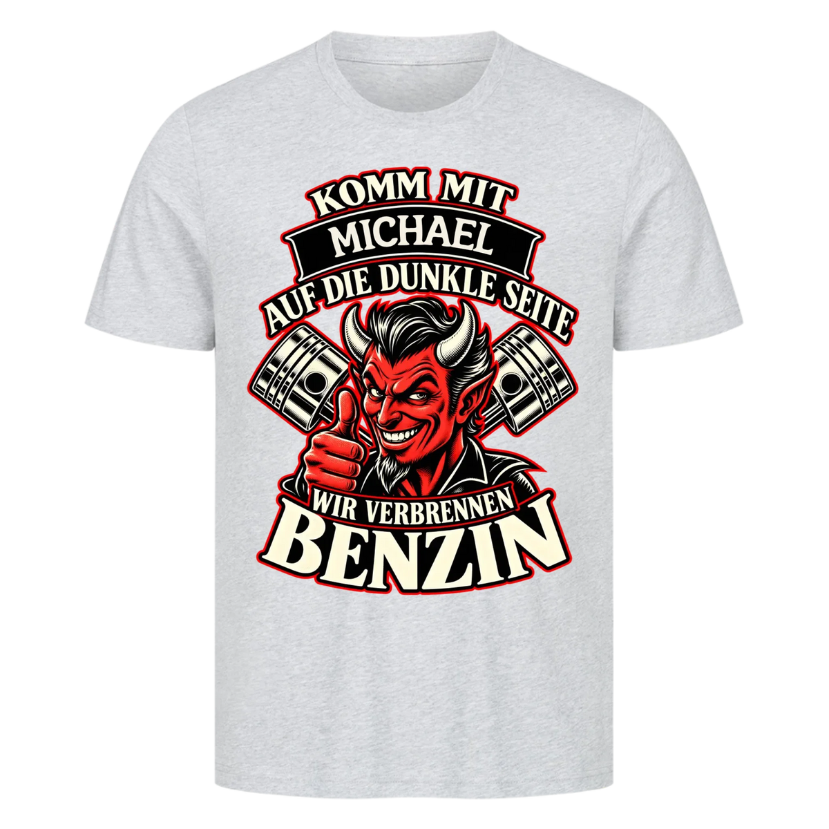 Komm mit auf die dunkle Seite – wir verbrennen Benzin Name personalisiert Premium T-Shirt