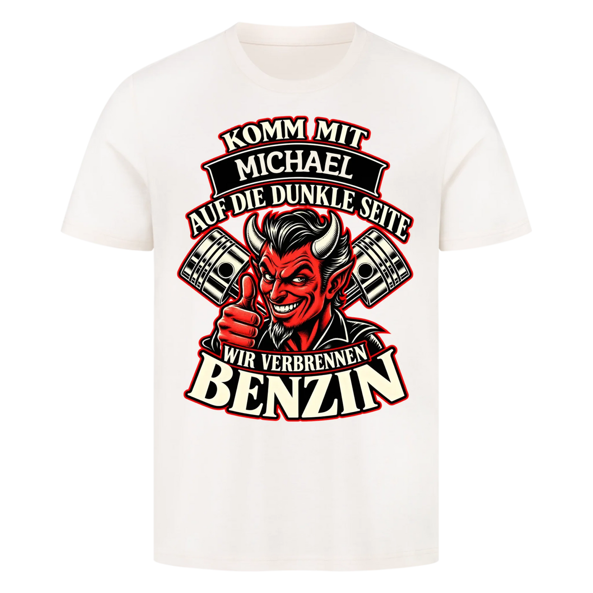 Komm mit auf die dunkle Seite – wir verbrennen Benzin Name personalisiert Premium T-Shirt