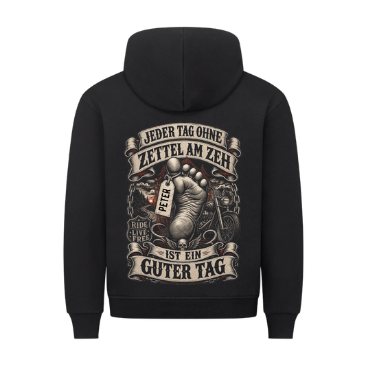 Jeder Tag ohne Zettel am Zeh Name personalisiert Premium Hoodie