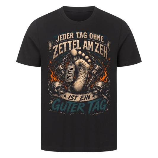 Jeder Tag ohne Zettel am Zeh Biker Skul Name personalisiert Premium T-Shirt