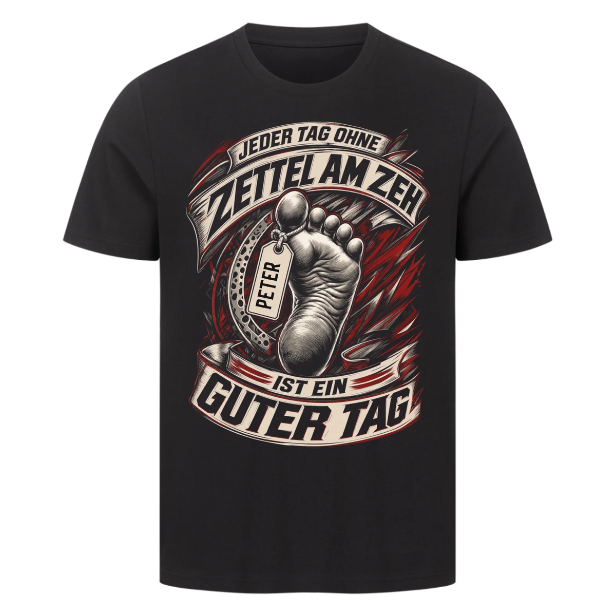 Jeder Tag ohne Zettel am Zeh Biker Sport Name personalisiert Premium T-Shirt