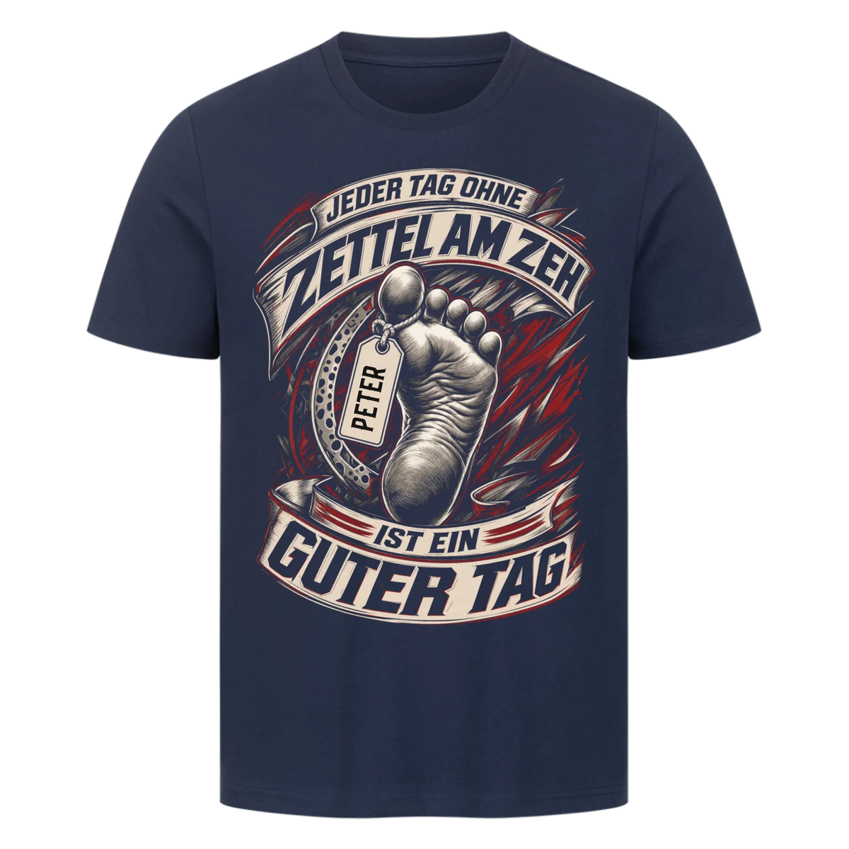 Jeder Tag ohne Zettel am Zeh Biker Sport Name personalisiert Premium T-Shirt