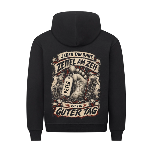Jeder Tag ohne Zettel am Zeh Biker Motocross Name personalisiert Premium Hoodie