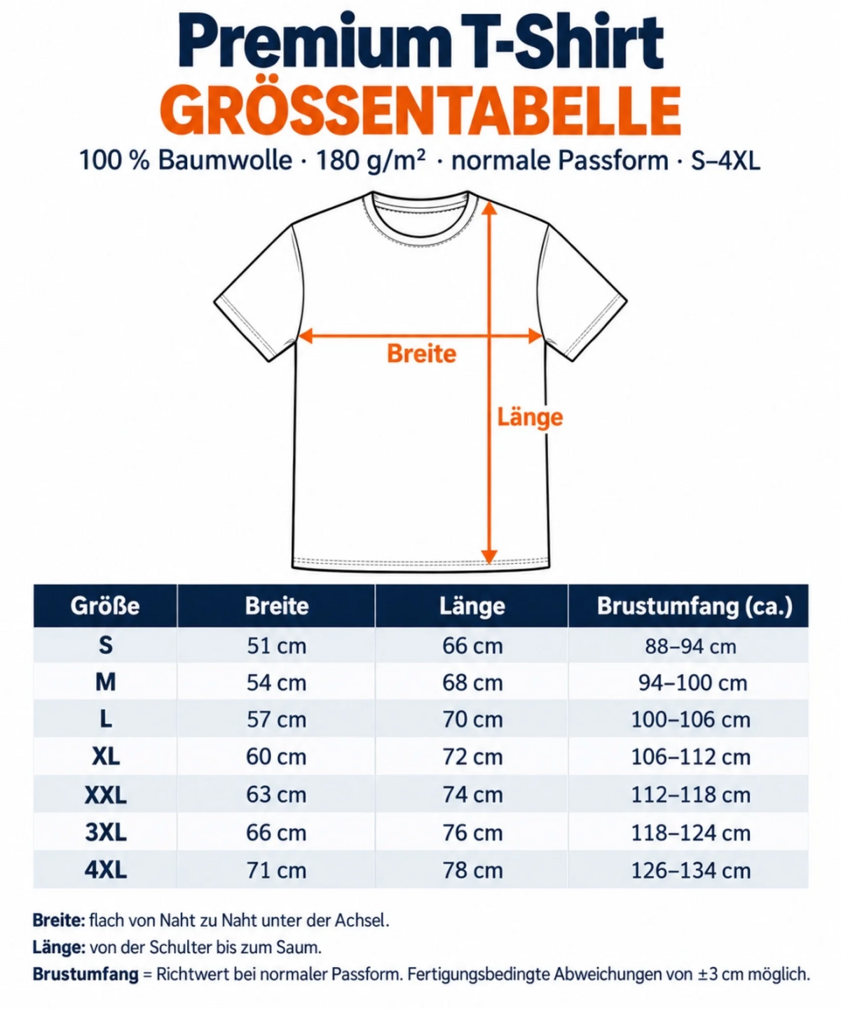 t-shirt higher blanks größentabelle