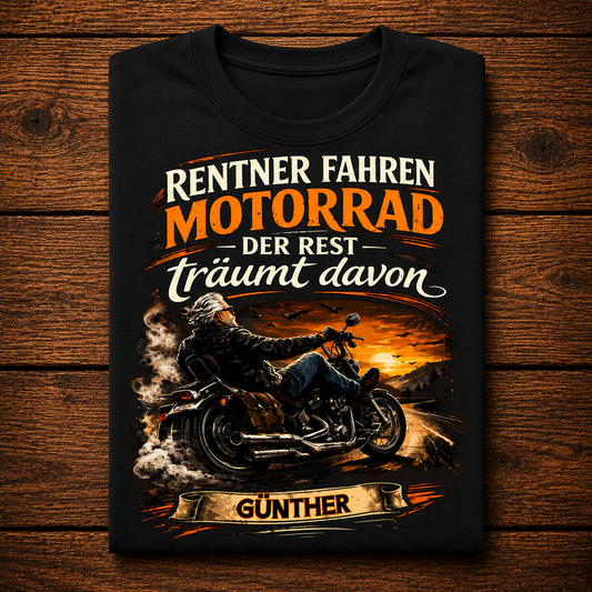 Rentner fahren Motorrad personalisiert Premium T-Shirt